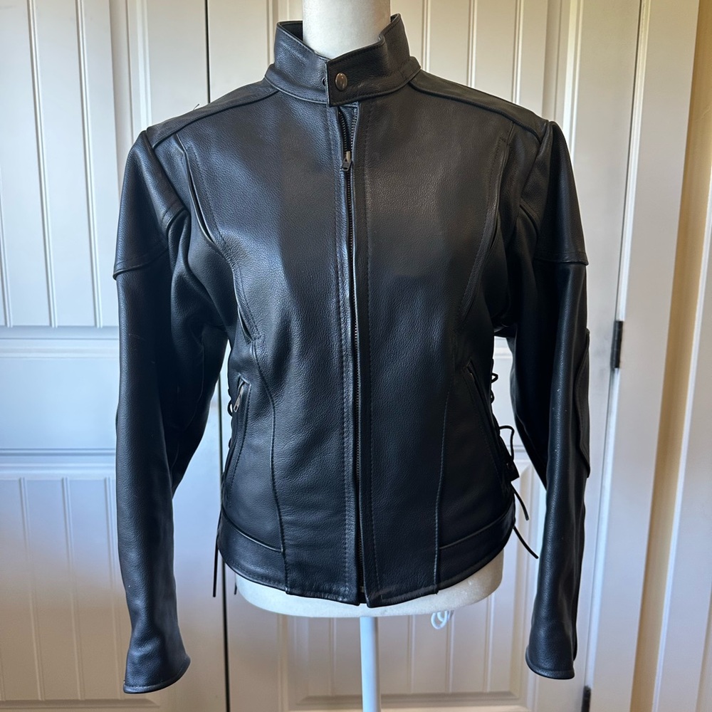 Heavy duty Black Leather Jacket